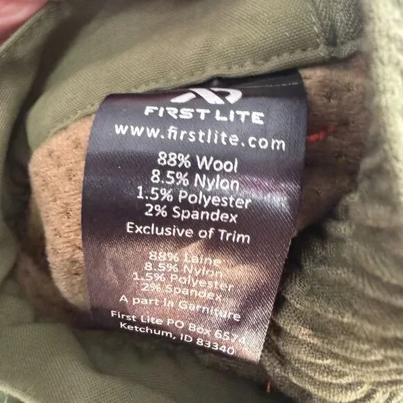 First Lite Obsidian Wool Green Pants Outdoor Hunting Tactical Camp Women Size L - Picture 11 of 14